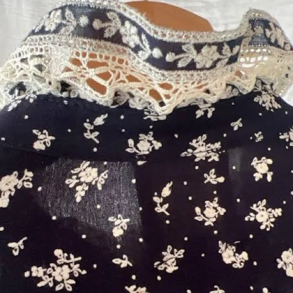 Sézane x SEA NY Chlo Shirt in Navy Floral Pattern FR 40 / US 8 - Picture 12 of 16